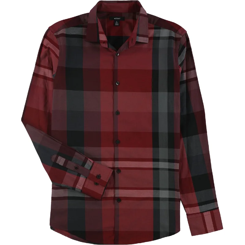 Men's Shearling - Lined Collar Casual Shirts in Brown for a Rustic and Warm AppealAlfani Mens Bowler Plaid Button Up Shirt