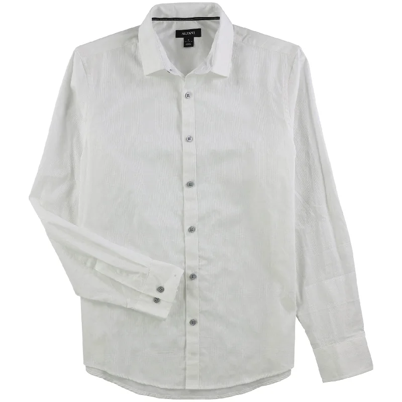 Men's Sustainable Recycled Material Casual Shirts for Eco - Conscious ConsumersAlfani Mens Mathenson Button Up Shirt