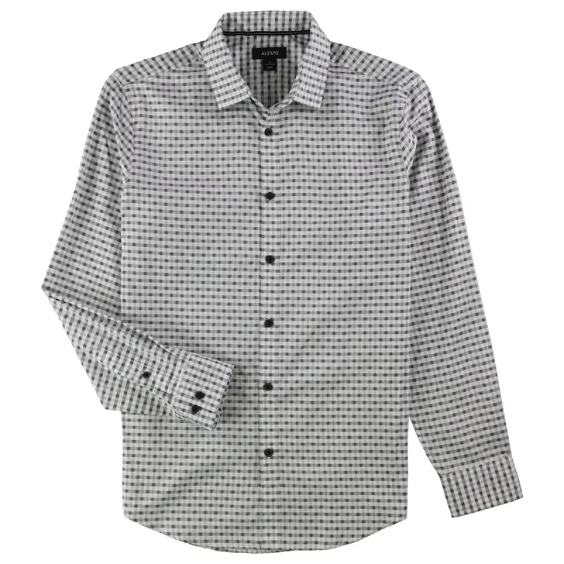 Men's Tailored Fit Checkered Casual Shirts in Multicolor for a Smart - Casual EnsembleAlfani Mens Plaid-Print Button Up Shirt