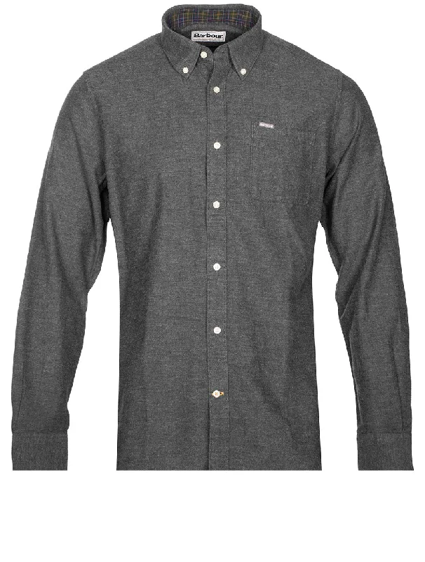 Plus Size Men's Striped Chambray Casual Shirts with a Spread Collar for a Preppy AppearanceKenwood Tailored Fit Shirt Grey