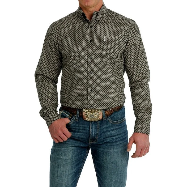 Men's Embroidered Detail Casual Shirts in Beige for a Touch of EleganceCinch Western Shirt Mens Long Sleeve Print Button Front MTW1347098