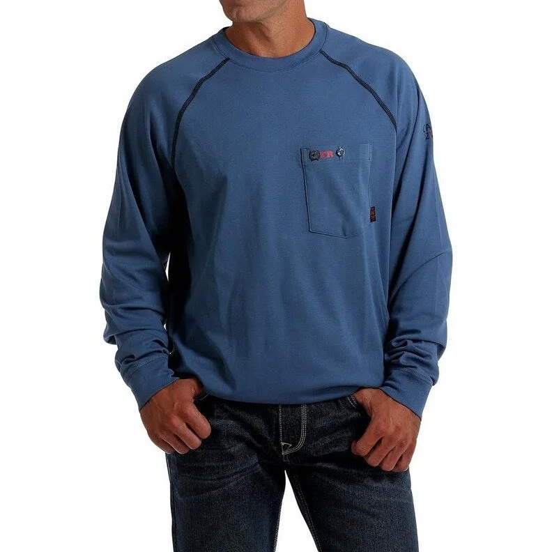 Men's Long - Line Oversized Casual Shirts in Dark Gray for a Relaxed and Modern LookCinch Work Shirt Mens Long Sleeve Flame Resistant WRX Blue WLT3206001