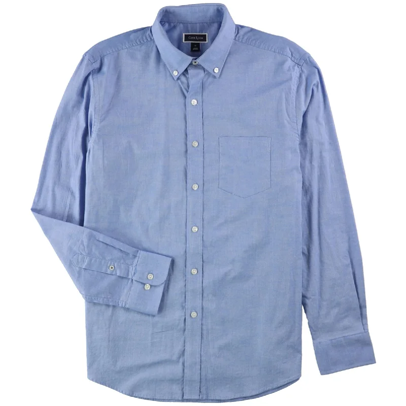 Men's Button - Down Oxford Casual Shirts in Crisp White for a Classic and Versatile StyleClub Room Mens Oxford Cotton Button Up Shirt, Blue, Small