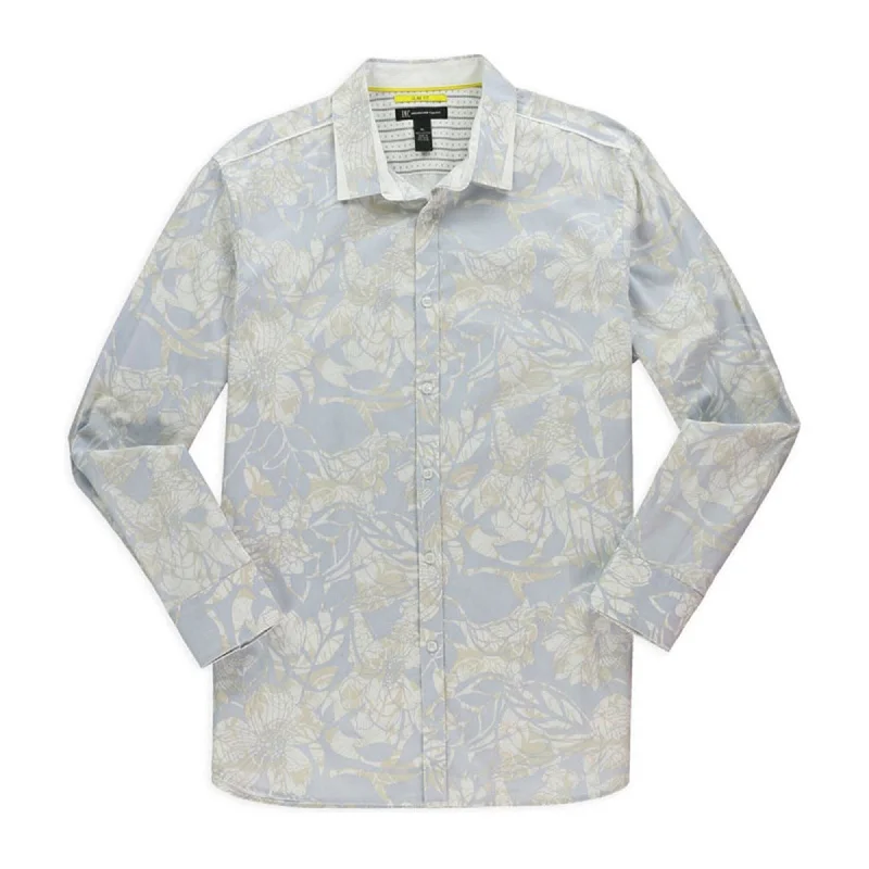 Men's Slim - Fit Printed Floral Casual Shirts in Pastel Colors for a Spring - Inspired VibeI-N-C Mens Slim-Fit Print Button Up Shirt