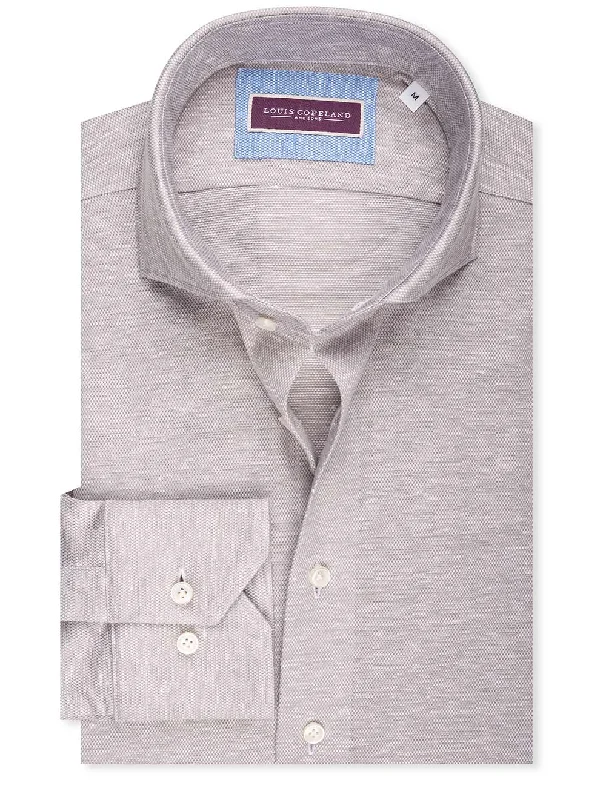 Men's Button - Down Oxford Casual Shirts in Crisp White for a Classic and Versatile StyleQueen Slim Fit Jersey Shirt Beige