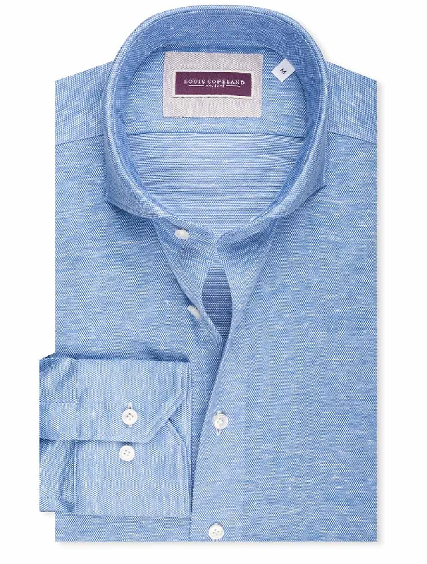 Men's Button - Down Oxford Casual Shirts in Crisp White for a Classic and Versatile StyleQueen Slim Fit Jersey Shirt Blue