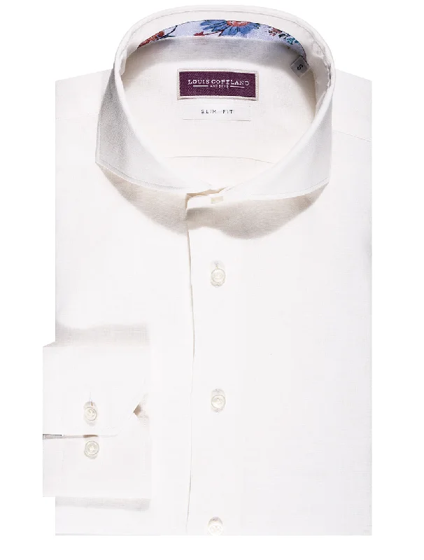 Men's Sustainable Recycled Material Casual Shirts for Eco - Conscious ConsumersSeine Linen Shirt White