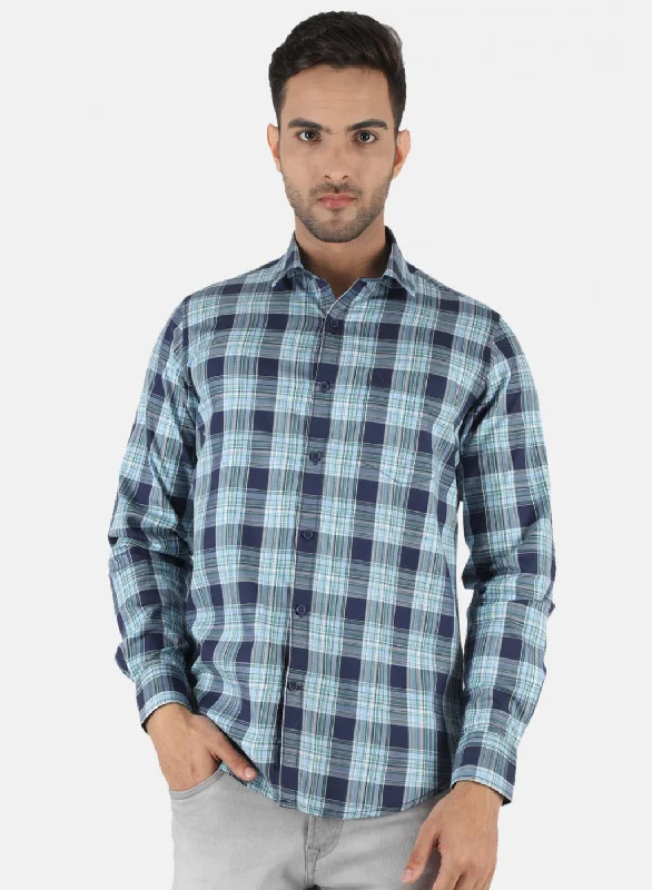 Men's Long - Line Oversized Casual Shirts in Dark Gray for a Relaxed and Modern LookMen Blue Printed Shirt