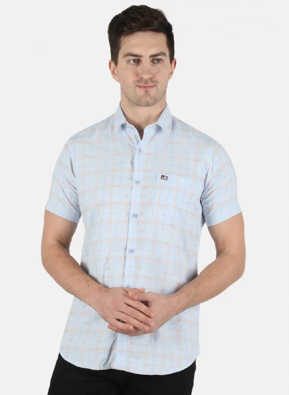 Men's Distressed Denim Casual Shirts with Frayed Edges for a Trendy and Rugged LookMen Blue Printed Shirt