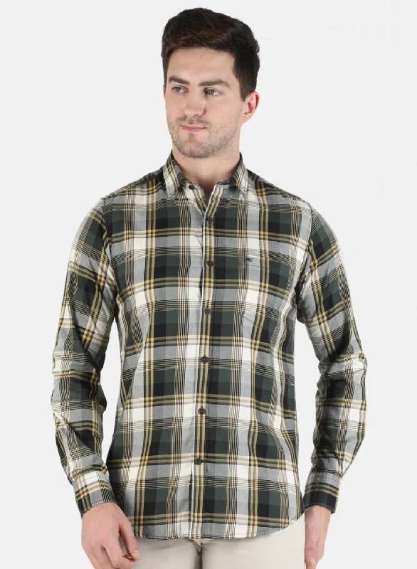 Men's Organic Cotton Casual Shirts with a Soft Handfeel for Everyday ComfortMen Olive Check Shirt