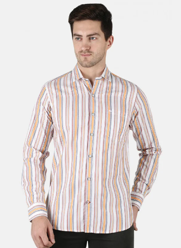 Men's Graphic - Printed Casual Shirts with Pop - Culture References for a Fun and Stylish LookMen Orange Stripe Shirt