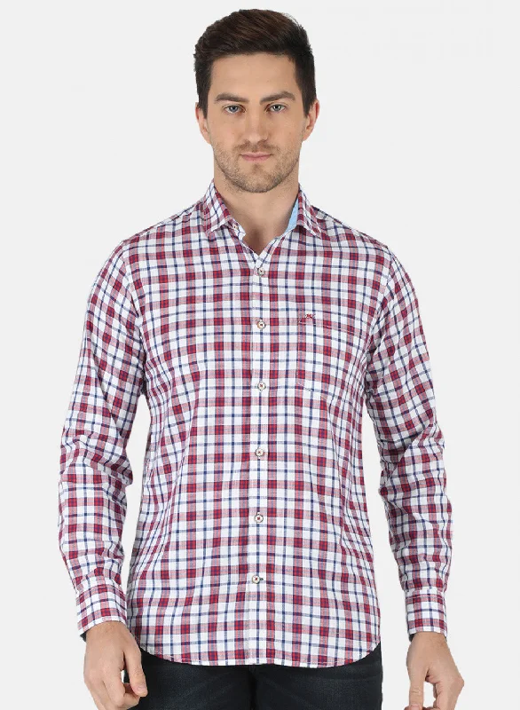 Men's Sustainable Recycled Material Casual Shirts for Eco - Conscious ConsumersMen Red Check Shirt