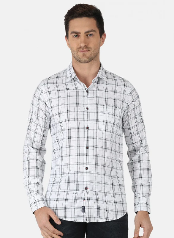 Men's Moisture - Wicking Performance Fabric Casual Shirts for Outdoor ActivitiesMen White Check Shirt