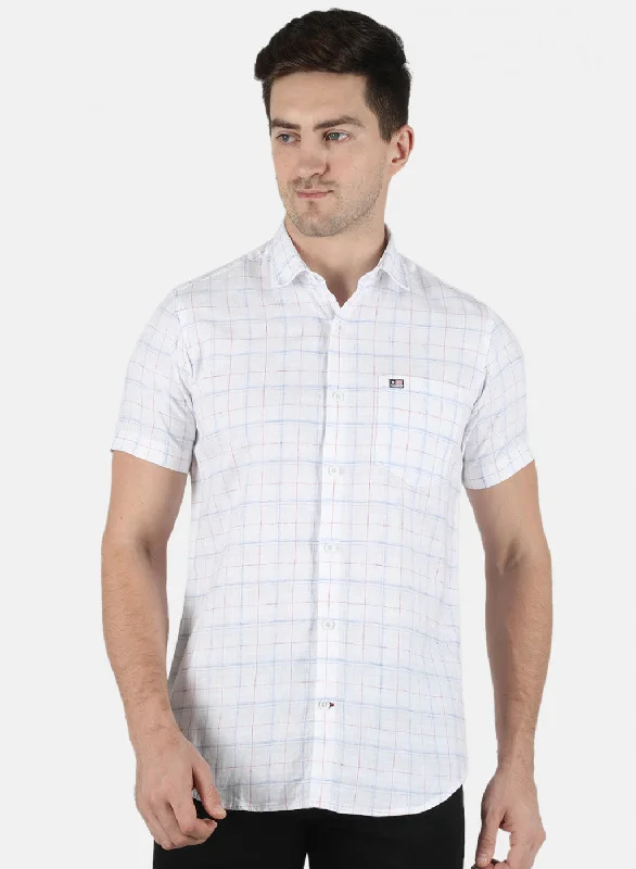 Men's Organic Cotton Casual Shirts with a Soft Handfeel for Everyday ComfortMen White Printed Shirt