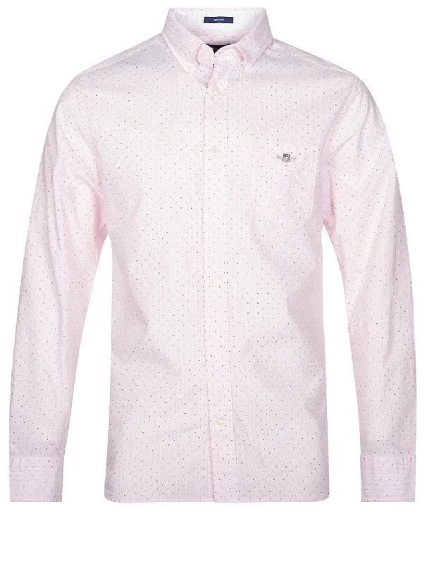 Men's Moisture - Wicking Performance Fabric Casual Shirts for Outdoor ActivitiesRegular Banker Dot Buttondown California Pink