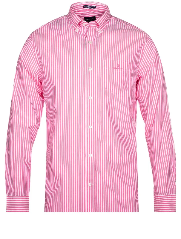 Men's Tailored Fit Checkered Casual Shirts in Multicolor for a Smart - Casual EnsembleRegular Fit Stripe Broadcloth Shirt Perky Pink