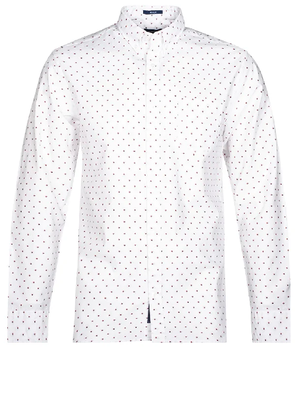 Men's Organic Cotton Casual Shirts with a Soft Handfeel for Everyday ComfortRegular Fit Coupe Dot Buttondown White