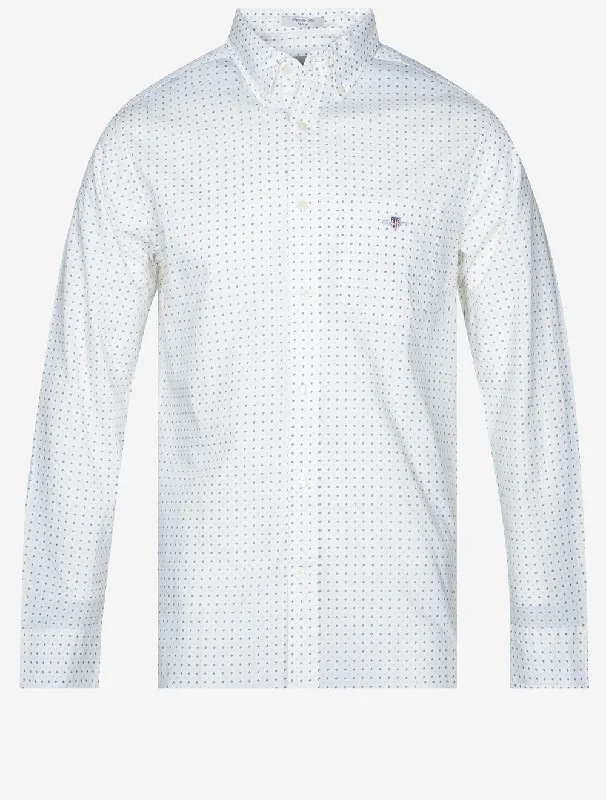 Men's Two - Tone Contrast Panel Casual Shirts in White and Navy for a Stylish and Eye - Catching DesignRegular Micro Print Shirt Eggshell