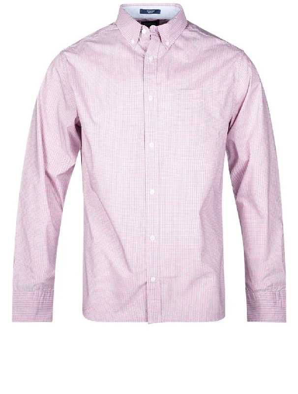 Men's Slim - Fit Printed Floral Casual Shirts in Pastel Colors for a Spring - Inspired VibeRegular Fit Micro Check Buttondown Shirt Peony Pink