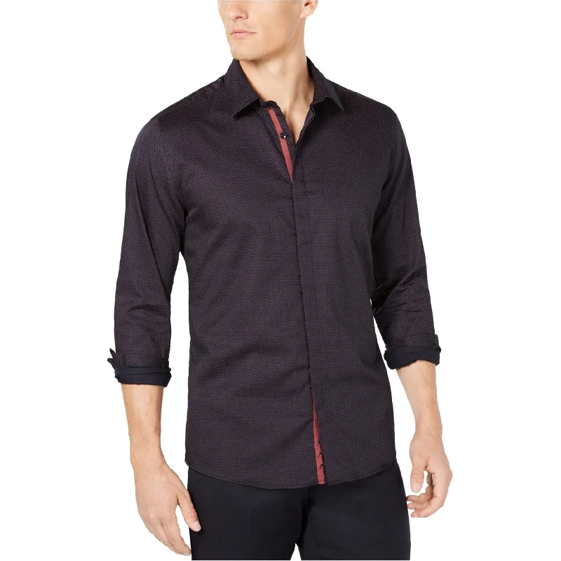 Men's Thermal - Lined Casual Shirts in Black for Added Warmth in Cold WeatherRyan Seacrest Mens Arrow-Print Button Up Shirt