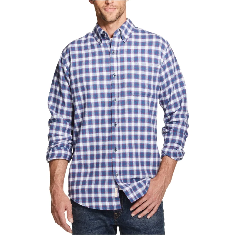 Men's Organic Cotton Casual Shirts with a Soft Handfeel for Everyday ComfortWeatherproof Mens Plaid Button Up Shirt