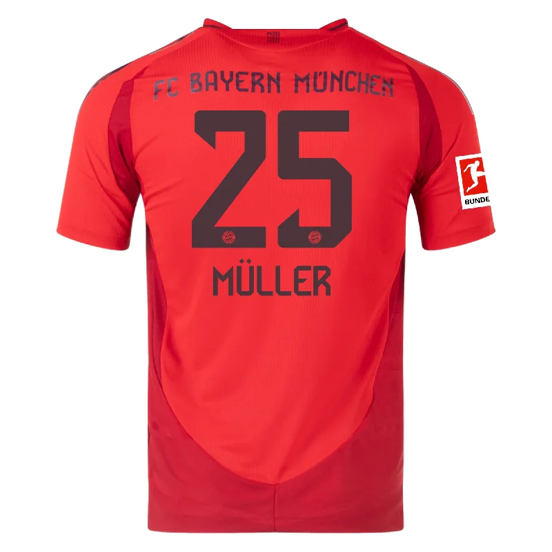 Men's Moisture - Wicking Golf Jerseys with UV Protection for Comfortable Rounds on the Courseadidas Bayern Munich Authentic Thomas Muller Home Jersey w/ Bundesliga Patch 24/25 (Red)