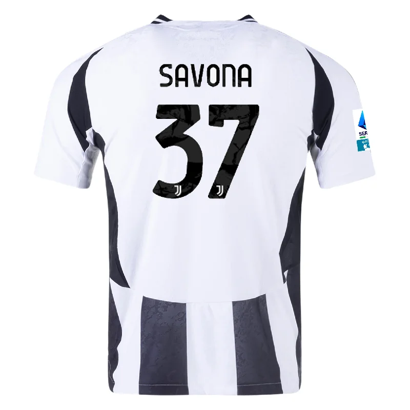 Men's Sustainable Organic Cotton Rugby Jerseys for Eco - Conscious Sports Enthusiastsadidas Juventus Authentic Nicolò Savona Home Jersey w/ Serie A Patch 24/25 (White/Black)