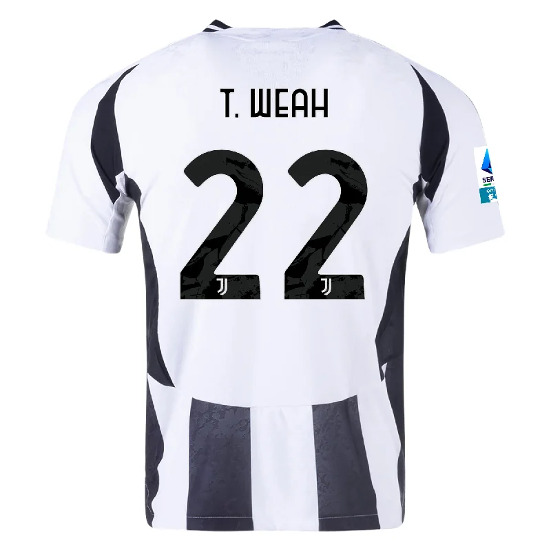 Men's Custom - Printed Baseball Jerseys with Player Names and Numbers for Personalized Styleadidas Juventus Authentic Timothy Weah Home Jersey w/ Serie A Patch 24/25 (White/Black)