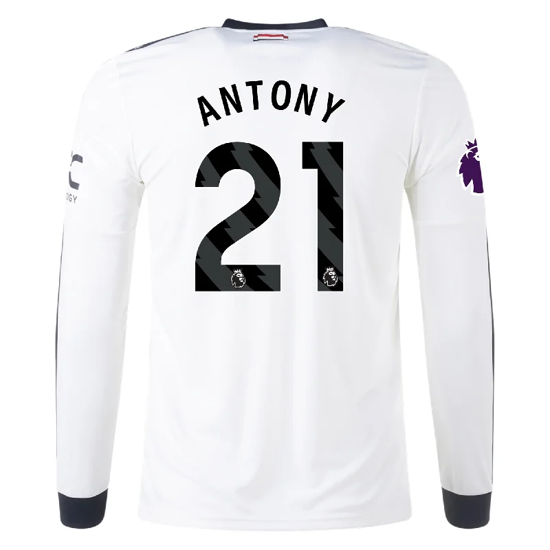 Men's Sustainable Organic Cotton Rugby Jerseys for Eco - Conscious Sports Enthusiastsadidas Manchester United Antony Third Long Sleeve Jersey w/ EPL Patch 24/25 (Off White)