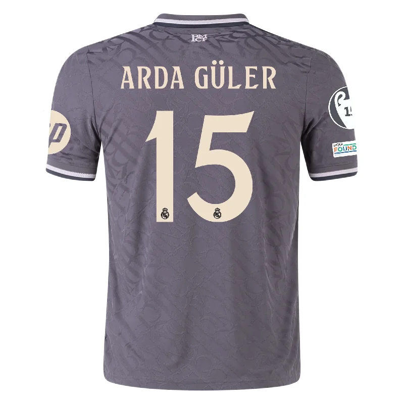 Men's NBA Authentic Team Jerseys in Official Team Colors for True Basketball Fansadidas Real Madrid Authentic Arda Guler Third Jersey w/ Champions League Patches 24/25 (Charcoal)