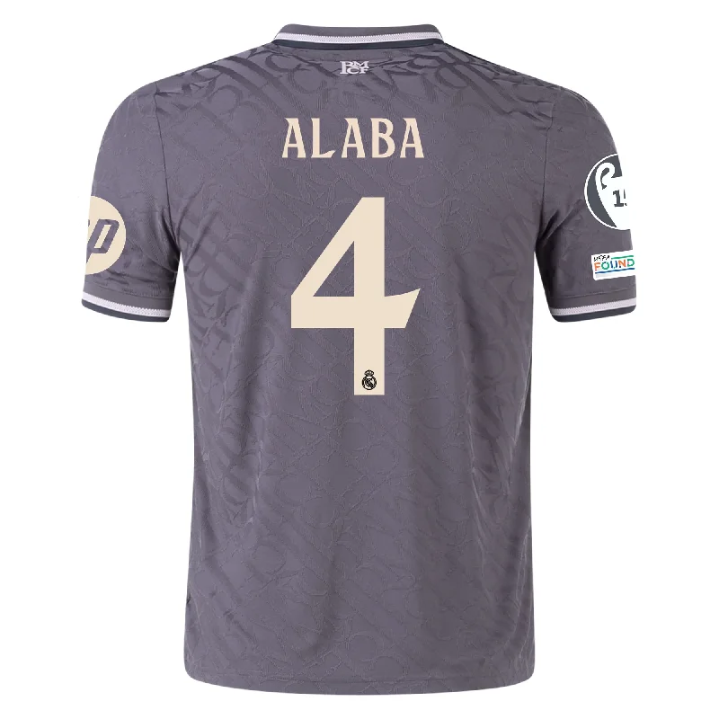 Men's Vintage American Football Jerseys of Legendary Teams for Collectors and Fansadidas Real Madrid Authentic David Alaba Third Jersey w/ Champions League Patches 24/25 (Charcoal)