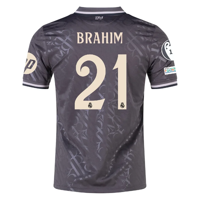 Men's Throwback Rugby Jerseys of Historic Matches and Teams for Rugby History Buffsadidas Real Madrid Brahim Diaz Third Jersey w/ Champions League Patches + HP Sponsor 24/25 (Charcoal)