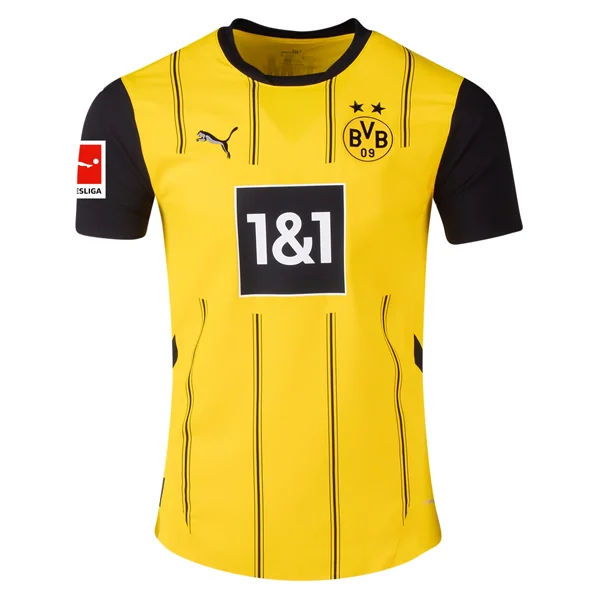 Men's Sustainable Organic Cotton Rugby Jerseys for Eco - Conscious Sports EnthusiastsPuma Borussia Dortmund Home Jersey w/ Bundesliga Patch 24/25 (Faster Yellow/Puma Black)