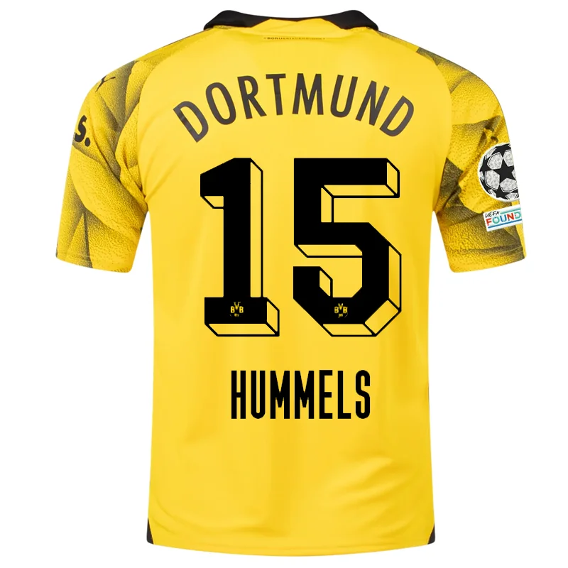 Men's NBA Authentic Team Jerseys in Official Team Colors for True Basketball FansPuma Mens Borussia Dortmund Mats Hummels Third Jersey w/ Champions League Patches 23/24 (Cyber Yellow/Puma Black)