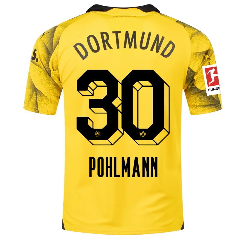 Men's Throwback Rugby Jerseys of Historic Matches and Teams for Rugby History BuffsPuma Mens Borussia Dortmund Ole Pohlmann Third Jersey w/ Bundesliga Patch 23/24 (Cyber Yellow/Puma Black)