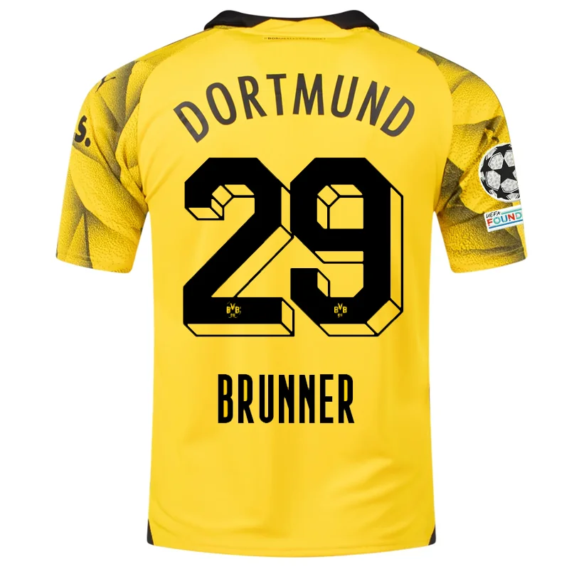 Men's Throwback Tennis Jerseys Inspired by Iconic Matches and PlayersPuma Mens Borussia Dortmund Paris Brunner Third Jersey w/ Champions League Patches 23/24 (Cyber Yellow/Puma Black)