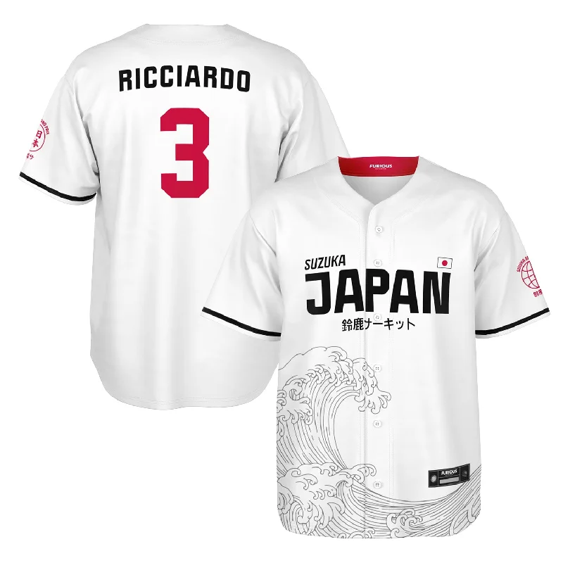 Men's Custom - Embroidered Volleyball Jerseys for Team Uniforms or Personalized GearRicciardo - Suzuka "Great Wave" Jersey