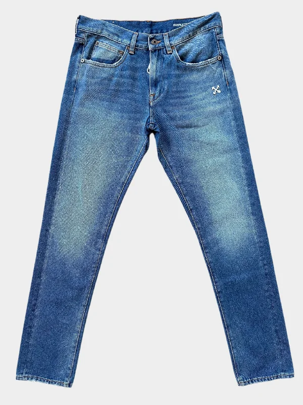 Plus Size Men's Relaxed Fit Jeans with a Tapered Leg for a Laid - Back VibeDiagonal Prints Jeans