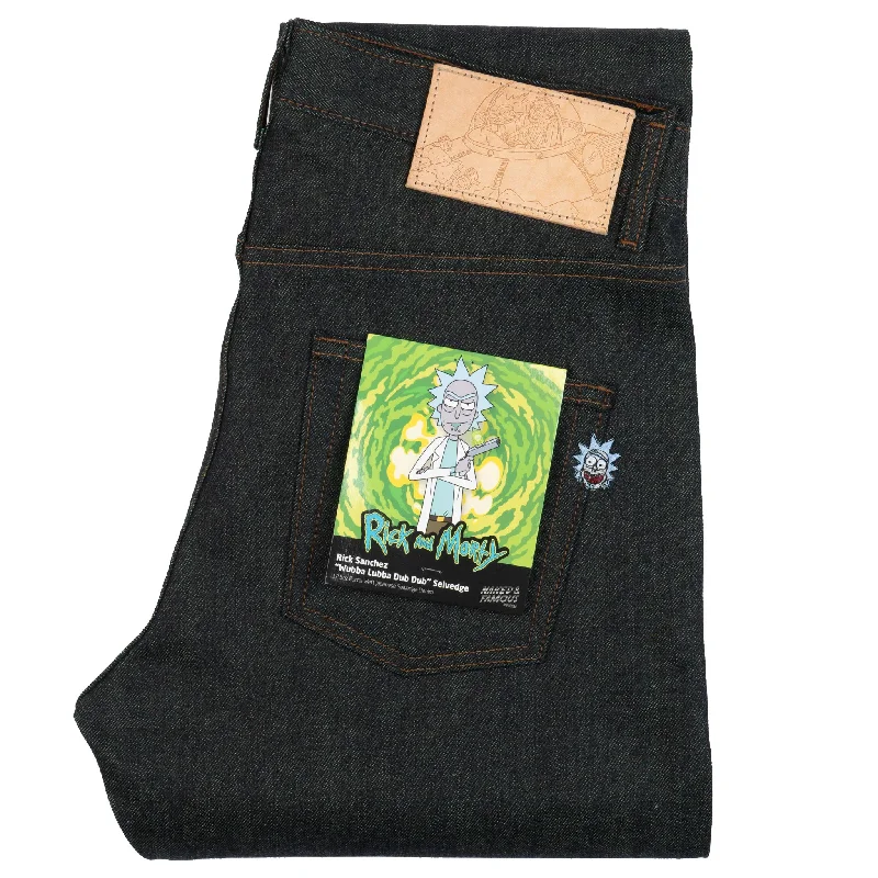 Men's Slim Fit Stretch Jeans in Dark Wash for a Modern and Comfortable LookEasy Guy - Rick Sanchez "Wubba Lubba Dub Dub" Selvedge