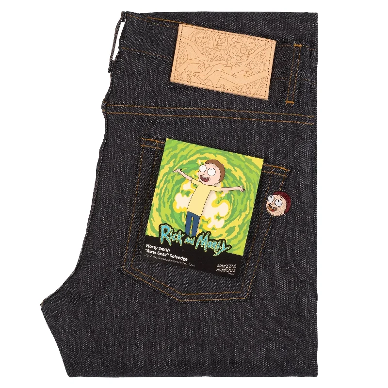 Men's Stretch Jeans with a Moisture - Wicking Lining for Active LifestylesSuper Guy - Morty Smith "Aww Geez" Selvedge