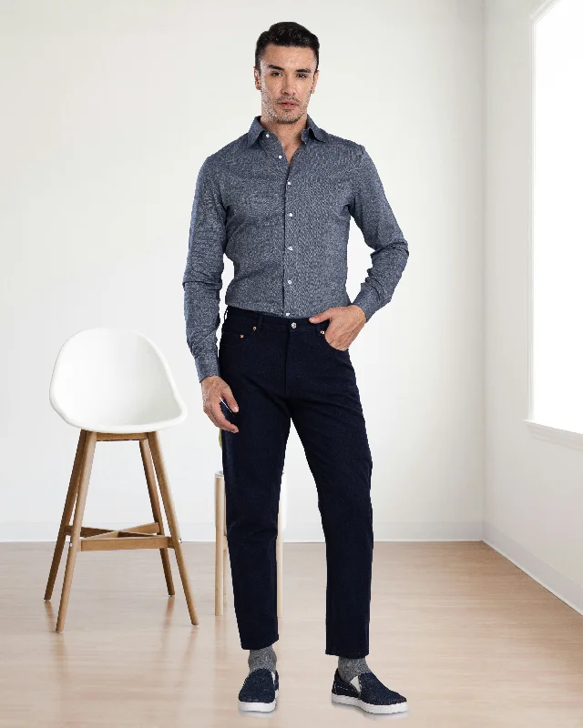 Men's Jeans with a Cargo - Inspired Knee Pocket for Extra StorageNavy Wool Jeans