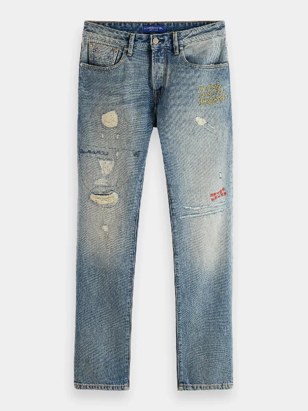 Men's High - Waisted Jeans in a Medium Wash for a Vintage - Style RevivalRalston regular slim-fit premium jeans