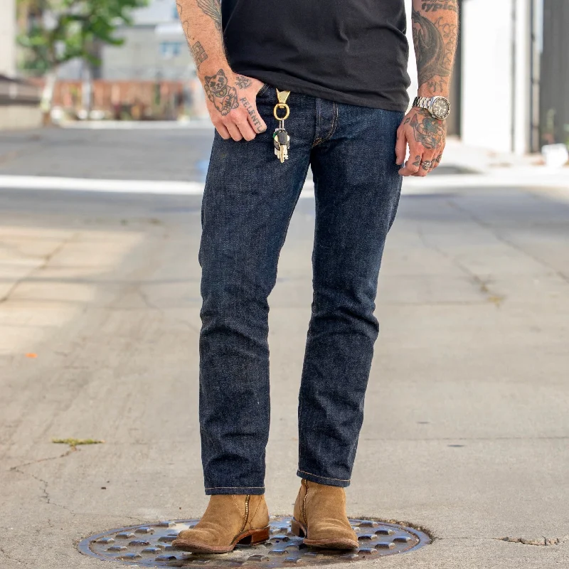 Men's High - Waisted Jeans in a Medium Wash for a Vintage - Style RevivalRRL Slim Fit Selvedge Jean Indigo Rinse