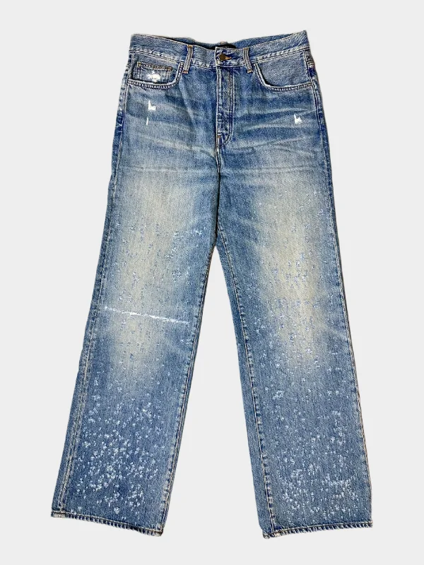 Plus Size Men's Relaxed Fit Jeans with a Faded Wash for a Vintage - Inspired LookShotgun Baggy Jeans