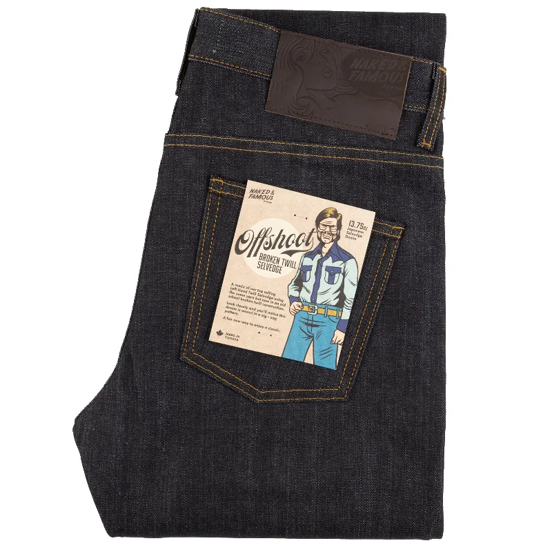 Men's Stretch Jeans with a Moisture - Wicking Lining for Active LifestylesSuper Guy - Offshoot Broken Twill Selvedge