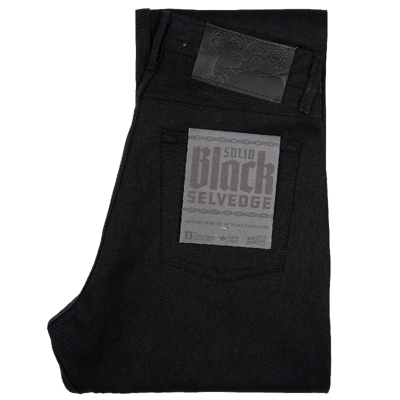 Men's Straight Leg Raw Denim Jeans for a Minimalist and Durable OptionTrue Guy - Solid Black Selvedge