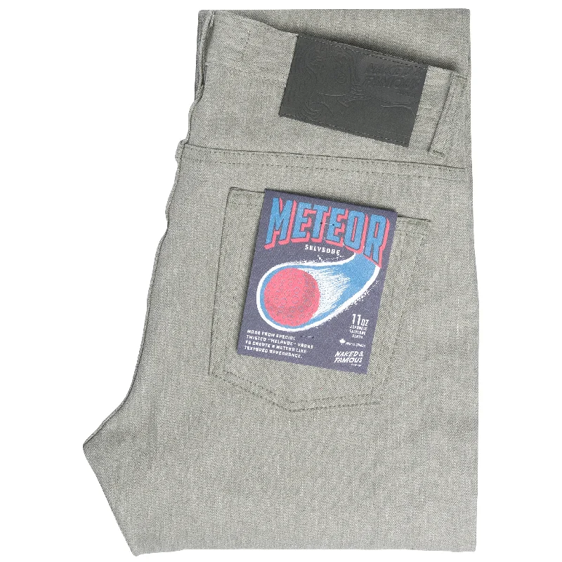 Men's High - Waisted Jeans in a Medium Wash for a Vintage - Style RevivalWeird Guy - Meteor Selvedge