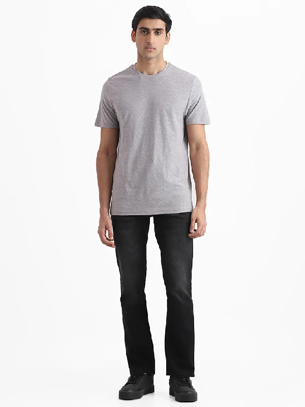 Men's Jeans with a Frayed Hem for a Casual and Effortless StyleWES Casuals Charcoal Relaxed - Fit Mid - Rise Jeans