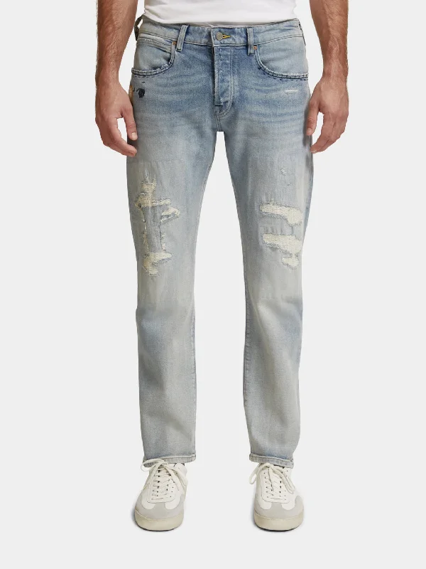 Plus Size Men's Relaxed Fit Jeans with a Faded Wash for a Vintage - Inspired LookZee regular straight-leg jeans