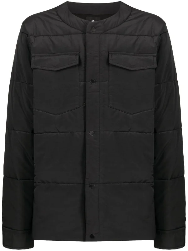 Plus - size men jackets with adjustable drawstrings for a comfortable fitCollarless Padded Jacket